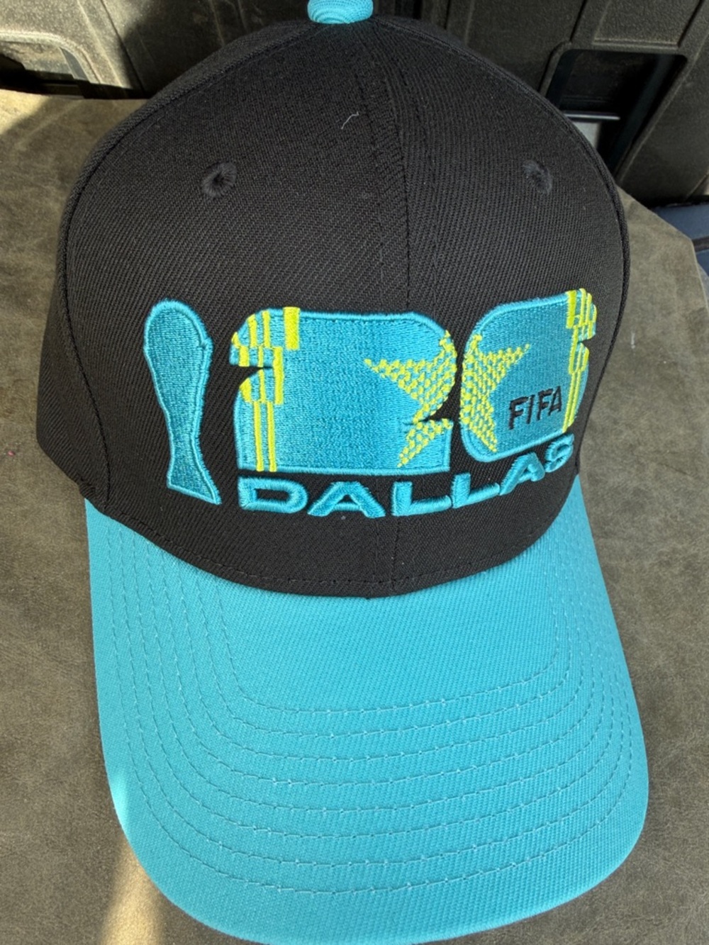 FIFA World Cup 2026 Dallas Black & Teal Embroidered Baseball Cap